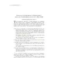 Genealogical Items from the Workingmen's Advocate, Northumberland County, 1833-1838