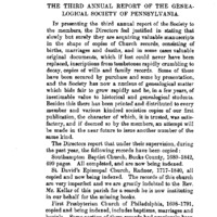 The Third Annual Report of the Genealogical Society of Pennsylvania