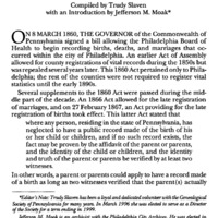 The Philadelphia Archives Birth Authentications Index