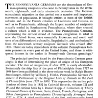 Problems and Resources in Pennsylvania German Genealogical Research