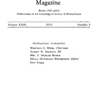 The Pennsylvania Genealogical Magazine, Vol 29, No 3, Title and Contents