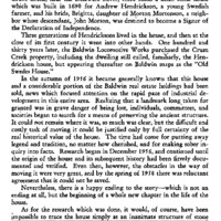 The Hendricksons of Crum Creek and the Old Swedes House