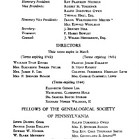 The Genealogical Society of Pennsylvania 1961 Officers