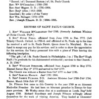 Inscriptions in Saint Paul's Church and Churchyard, Philadelphia