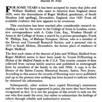 The Mulford Family: Annotations and Corrections