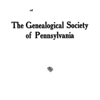 Publications of the Genealogical Society of Pennsylvania, Vol 7, No 2, Title and Contents
