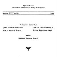 The Pennsylvania Genealogical Magazine