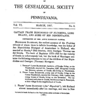 Captain Frans Bloodgood of Flushing, Long Island, and Some of His Descendants