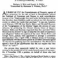 German Qualification for Naturalization in Pennsylvania, 1728