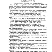 Marriages by Moses Marshall, Esq., Marshalton, Pa.