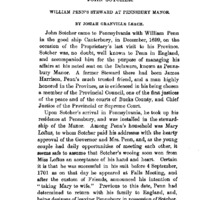 John Sotcher. William Penn's Steward at Pennsbury Manor