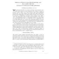 Greggs of Pennsylvania, New Hampshire, and Ballyarnet, Ireland: a Study in Conflicting Family Histories