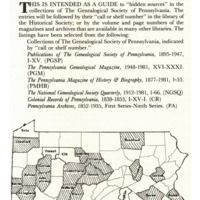 A Genealogist's Guide to Pennsylvania Records