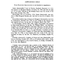 Bible Records. Abercrombie Bible