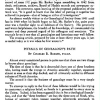 Pitfalls in Genealogy'S Path