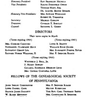 The Genealogical Society of Pennsylvania 1963 Officers