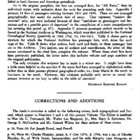 Corrections and Additions