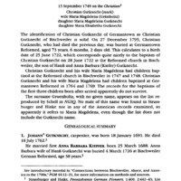 Gutknecht of Germantown from Bischweiler in 1749 with Notes on Gruenholtz