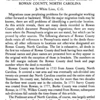 Pennsylvania-North Carolina Migrations: As Identified in the First Ten Deed Books of Rowan County, North Carolina
