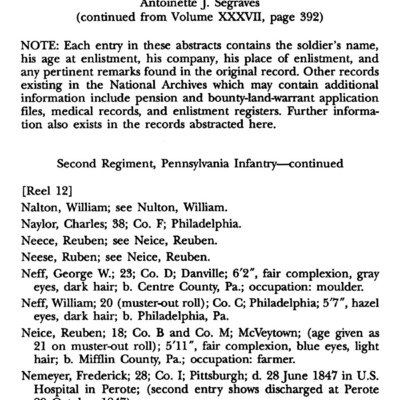 A Guide to Pennsylvania Soldiers in the Mexican War