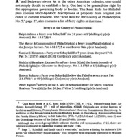 Ferry Rights in Philadelphia County, 1746