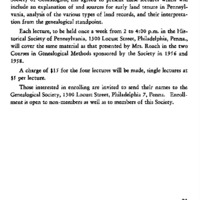 Notice of Special Lectures