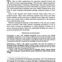 Applications for Passes, 1776-1790: Pennsylvania's Revolutionary Governments