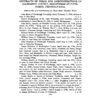 Abstracts of Wills and Administrations of Allegheny County, Registered at Pittsburgh, Pennsylvania
