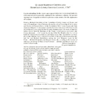 Quaker Marriage Certificates: Humphrey-Lewis, Chester County, 1787