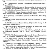 Genealogical Accessions