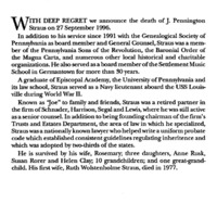 In Memoriam: J. Pennington Straus