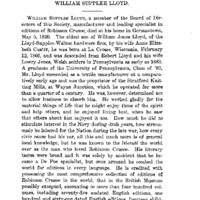 In Memoriam. William Supplee Lloyd