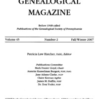 The Pennsylvania Genealogical Magazine, Vol 45, No 2, Title