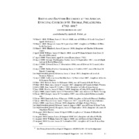 Births and Baptisms Recorded at the African Episcopal Church of St. Thomas, Philadelphia
