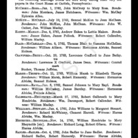 Cumberland County, Pennsylvania, Marriages, 1761-1800
