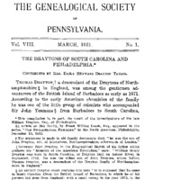 The Draytons of South Carolina and Philadelphia