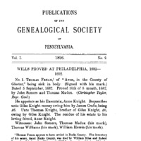 Philadelphia Wills, 1682-1692
