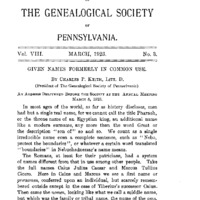 Given Names Formerly in Common Use