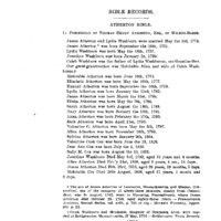 Bible Records. Atherton Bible