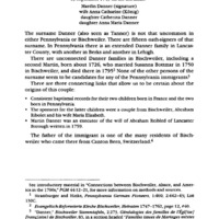 Danner of York County from Bischweiler in 1749