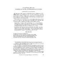 Jones Family Record: Chester, Lancaster, and Philadelphia Counties