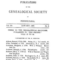 Index to the Biographical Sketches, Published in The Friend, Vols. 27 to 36