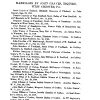 Marriages by John Graves, Esquire, West Chester, Pa.