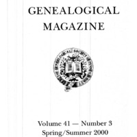The Pennsylvania Genealogical Magazine, Vol 41, No 3, Title and Contents