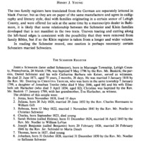 Schmeier and Klein Family Registers