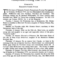 Genealogical Gleanings from the Pennsylvania Evening Post: 1776