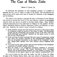 Finding the Ancestral Home of a Palatine Forefather: The Case of Martin Zerbe