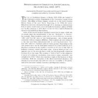 Pennsylvanians in Charleston, South Carolina, Death Returns, 1819-1872