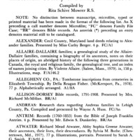Genealogical Accessions by the Genealogical Society and the Historical Society of Pennsylvania, 1979