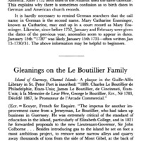 Gleanings on the Le Boutillier Family